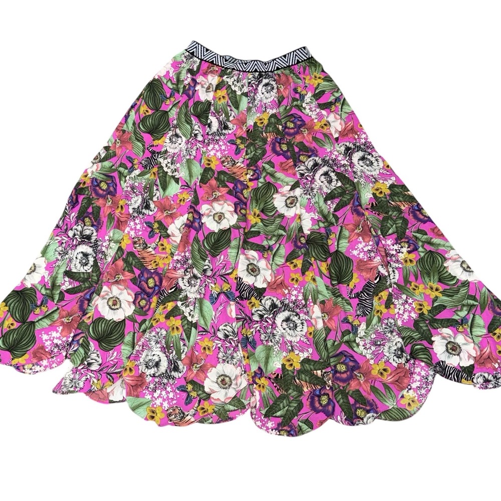 Maeve Anthropologie Skirt Womens Small Banda Floral Tiger Jungle Safari Boho